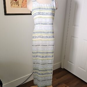 Judith Heart Collection triped Sleeveless Maxi Dress - Blue and Green. Size‎ 6